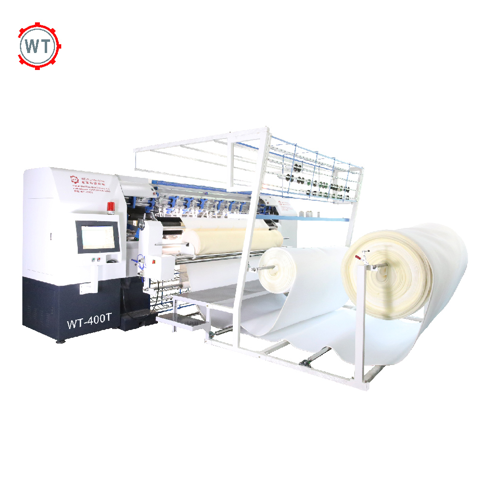 Computerized chain stitch multi needle quilting machine for mattress top cover quilting